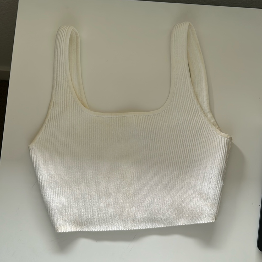 Aritzia Babaton Sculpt Knit Squareneck Cropped Tank